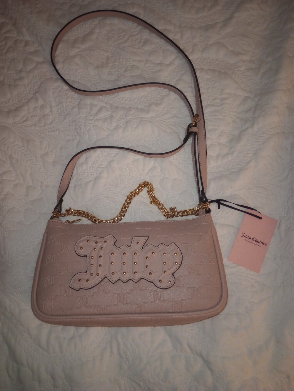 Juicy Couture Pink Shoulder Bag with Gold Chain